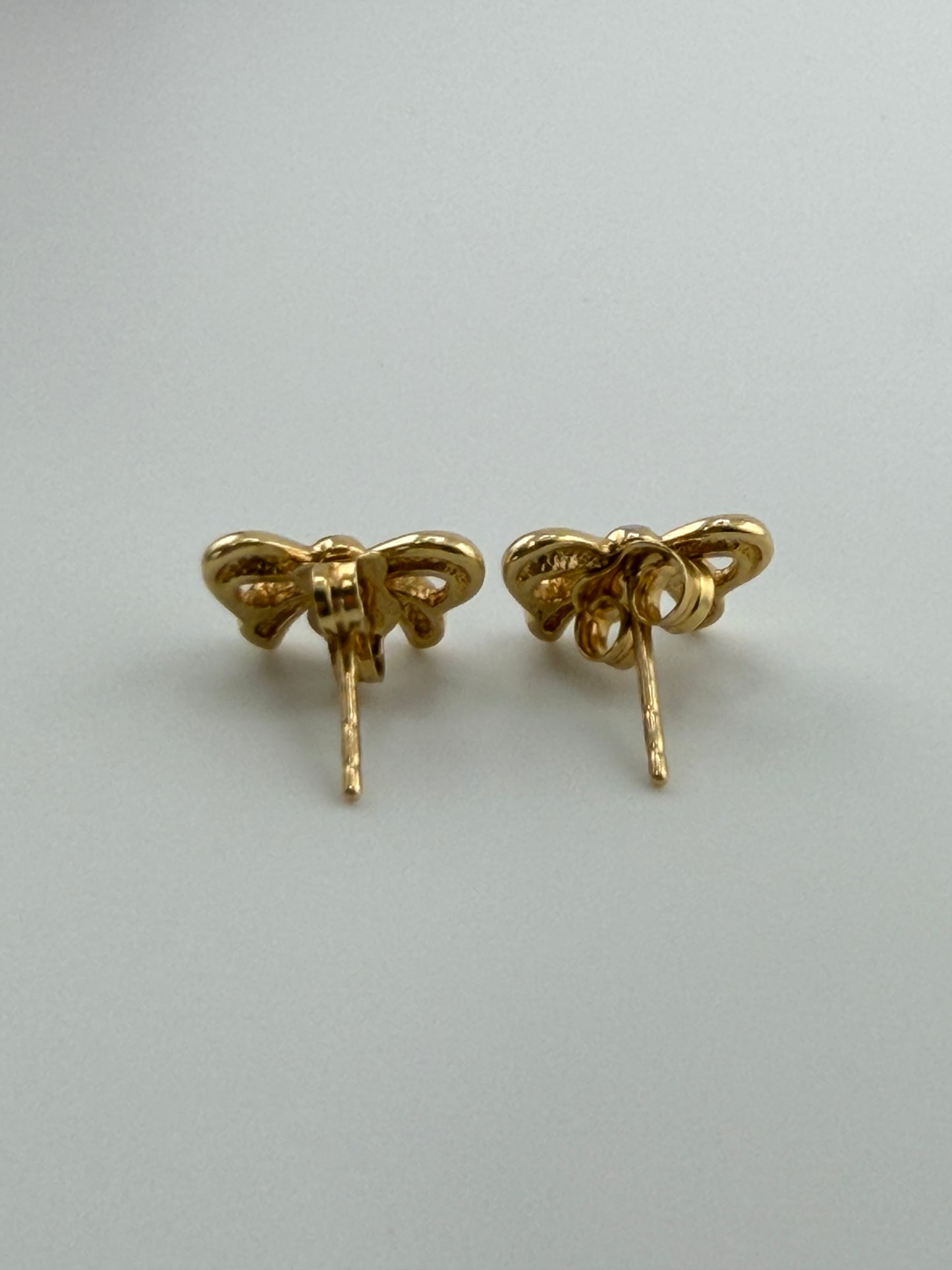 18K Two-Tone Gold Butterfly Earrings – Child or Adult