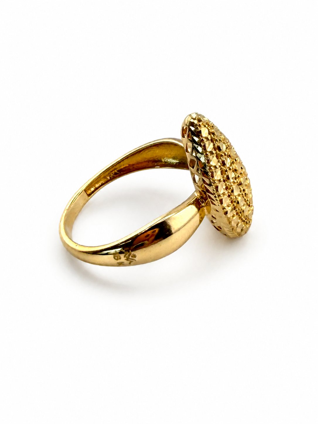 18K Yellow Gold Diamond Drop Ring