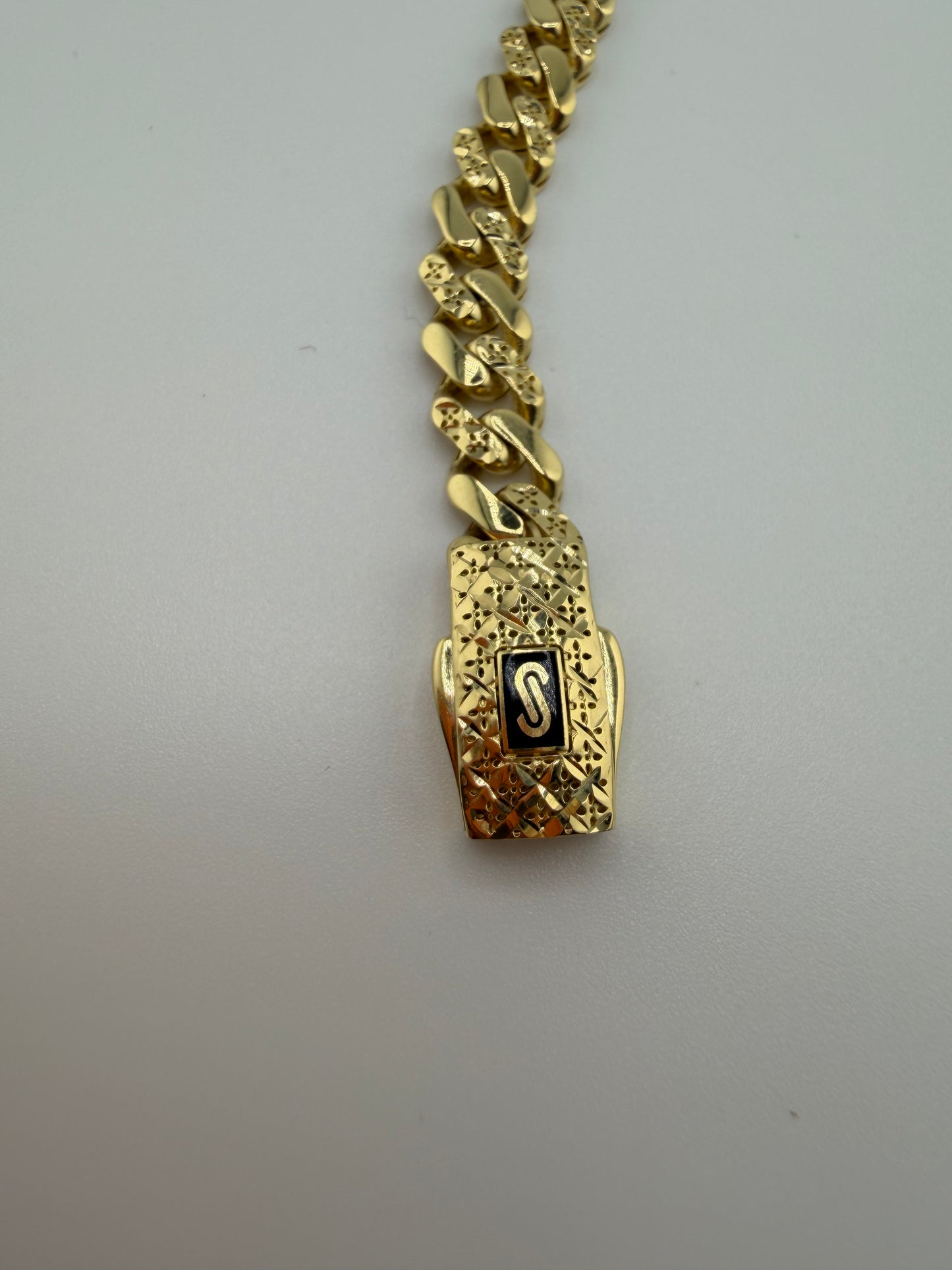 Bracelet Monaco authentique en or jaune 18K sans pierre – 8,3 g – 19 cm