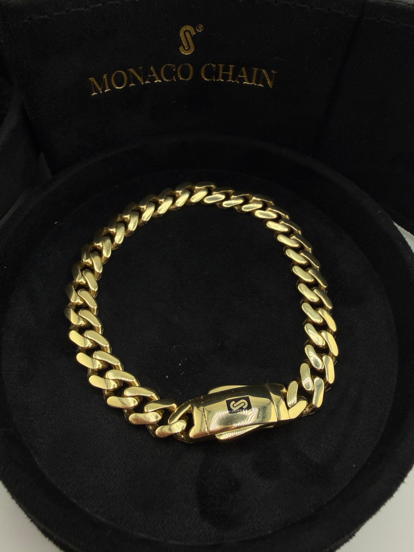 Original 18K gold Monaco bracelet – 12 g – 20 cm