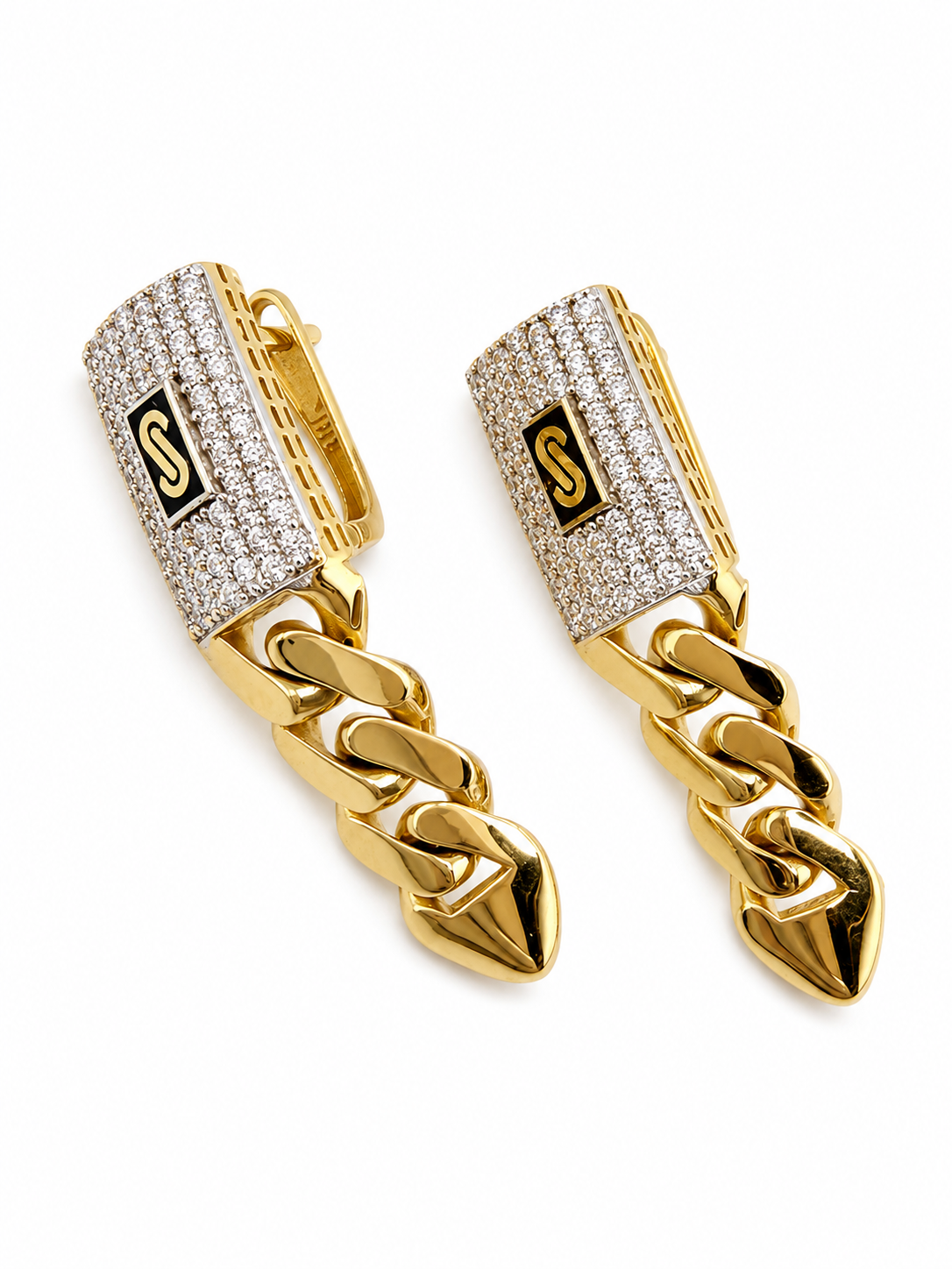 Trio Monaco Chain original en or 18 carats avec zircon