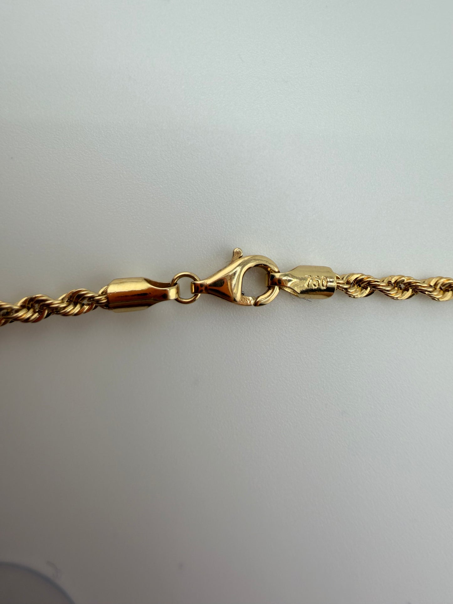 Chaîne torsadée avec pendentif Monaco en zircon – Or 18K, 50 cm