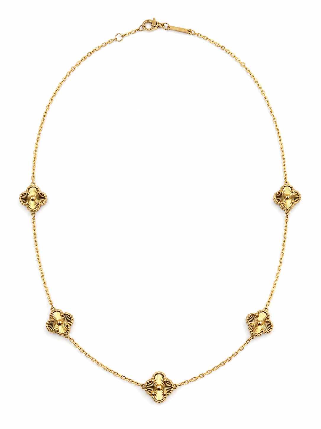 Collier à cinq trèfles en or 18K – Petit format – 44 cm