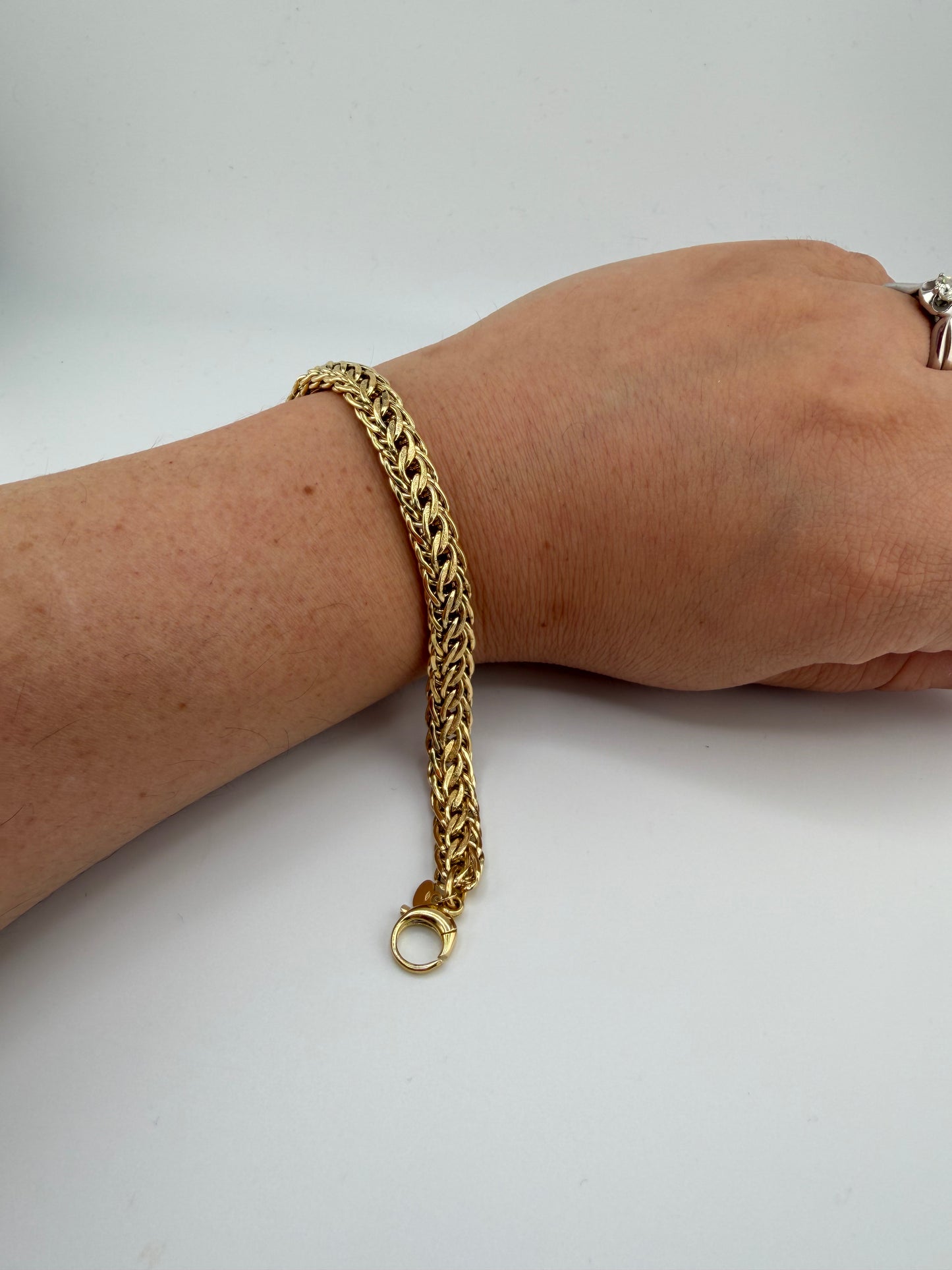 Bracelet italien à maille tressée en or 18K – 20 cm-9.15g