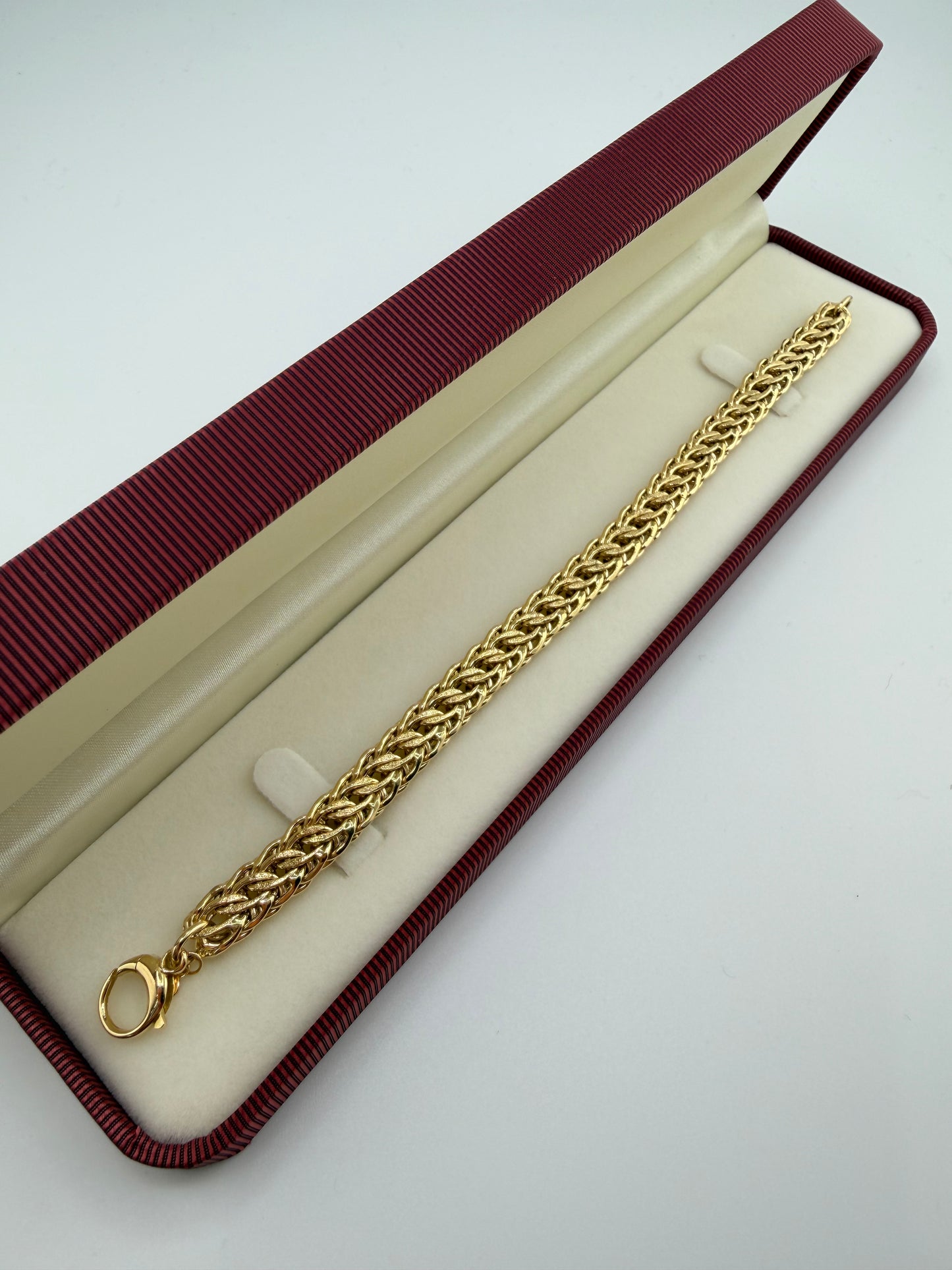 Bracelet italien à maille tressée en or 18K – 20 cm-9.15g