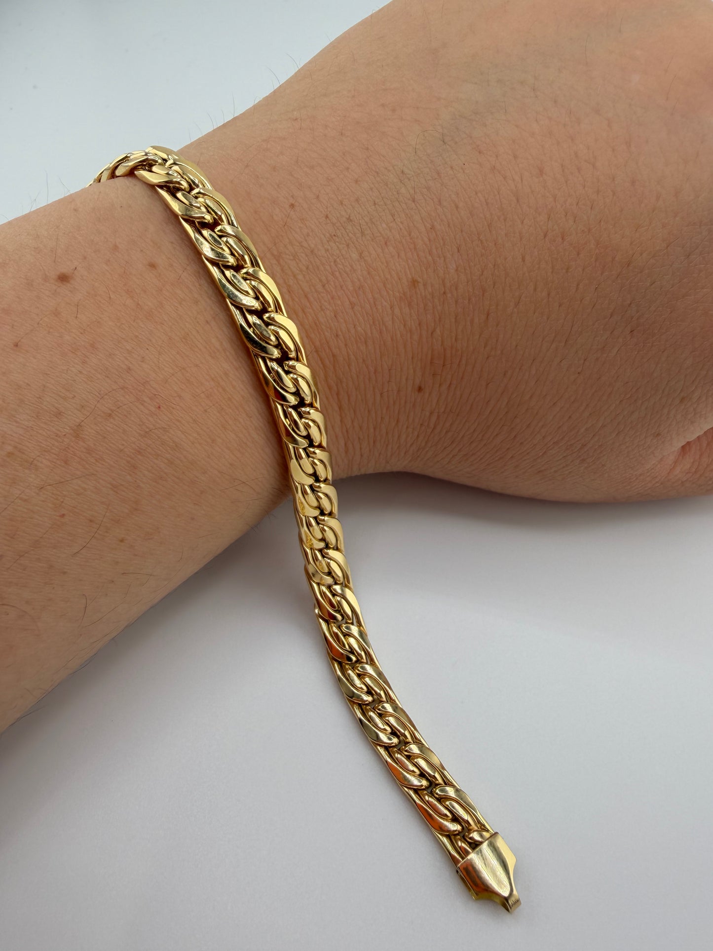 Bracelet maille tressée en or 18K – 21 cm – 7.87g-Fabriqué en Italie
