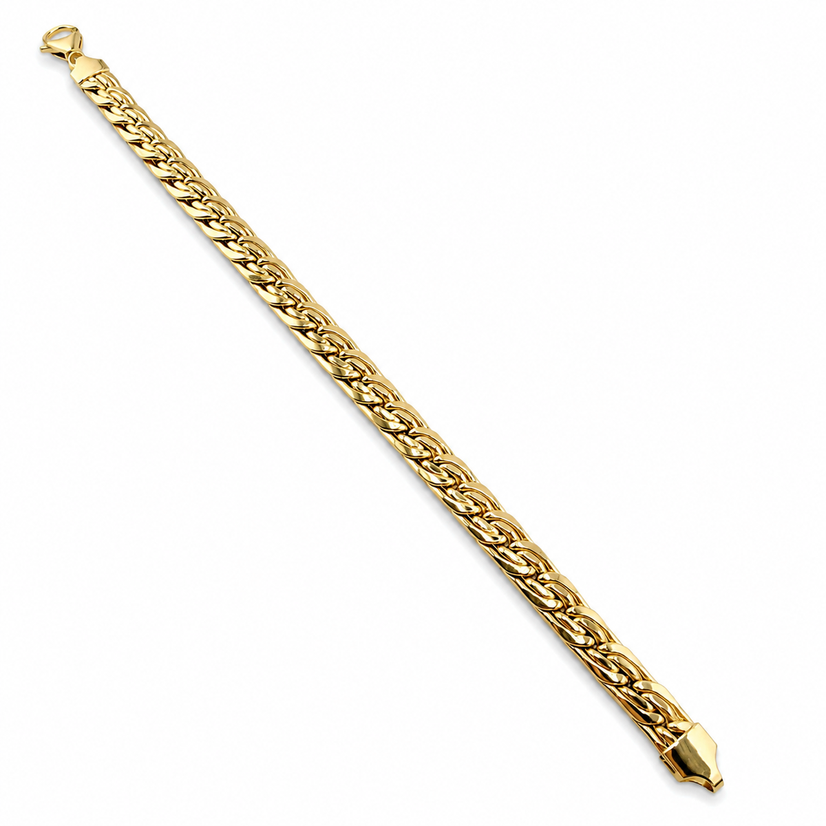 Bracelet maille tressée en or 18K – 21 cm – 7.87g-Fabriqué en Italie