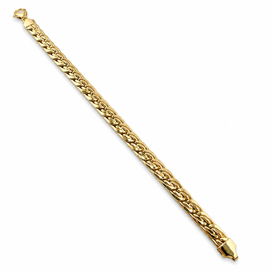Bracelet maille tressée en or 18K – 21 cm – 7.87g-Fabriqué en Italie