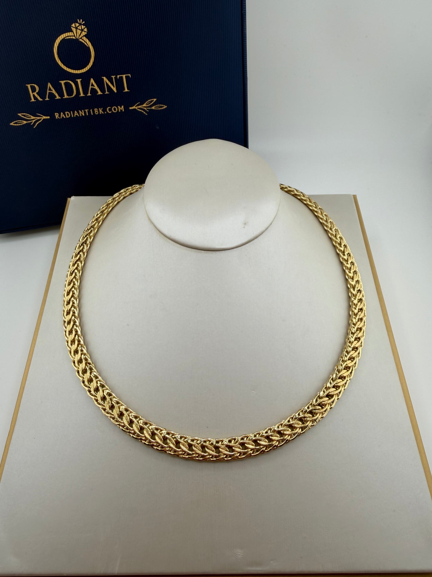 Collier tressé italien en or 18K – 46 cm