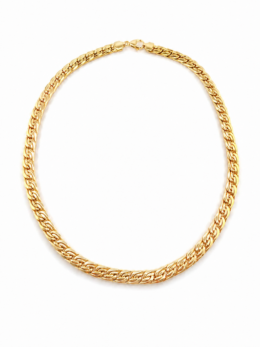 Collier italien à maille tressée en or 18K – 44 cm