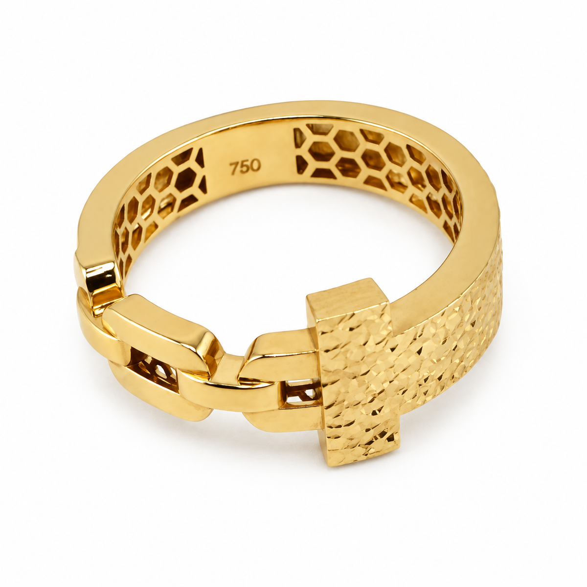 Bague sculpturale en or jaune 18K