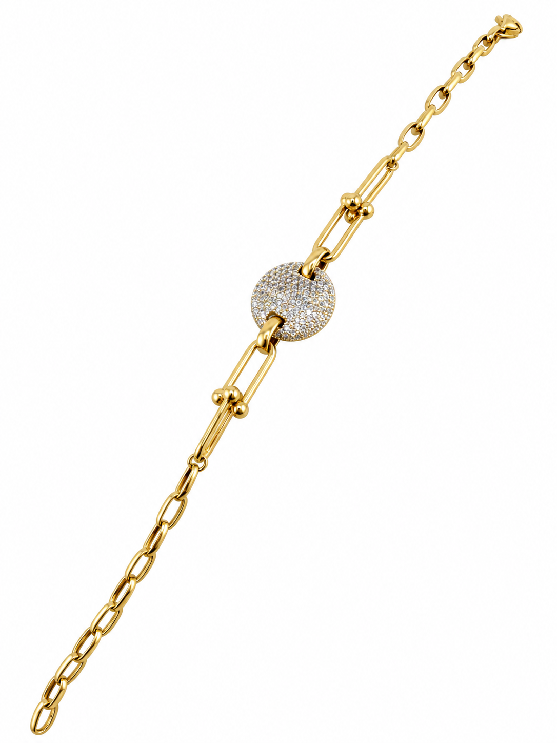 Bracelet maillons avec médaillon – Or 18K. 4.85g