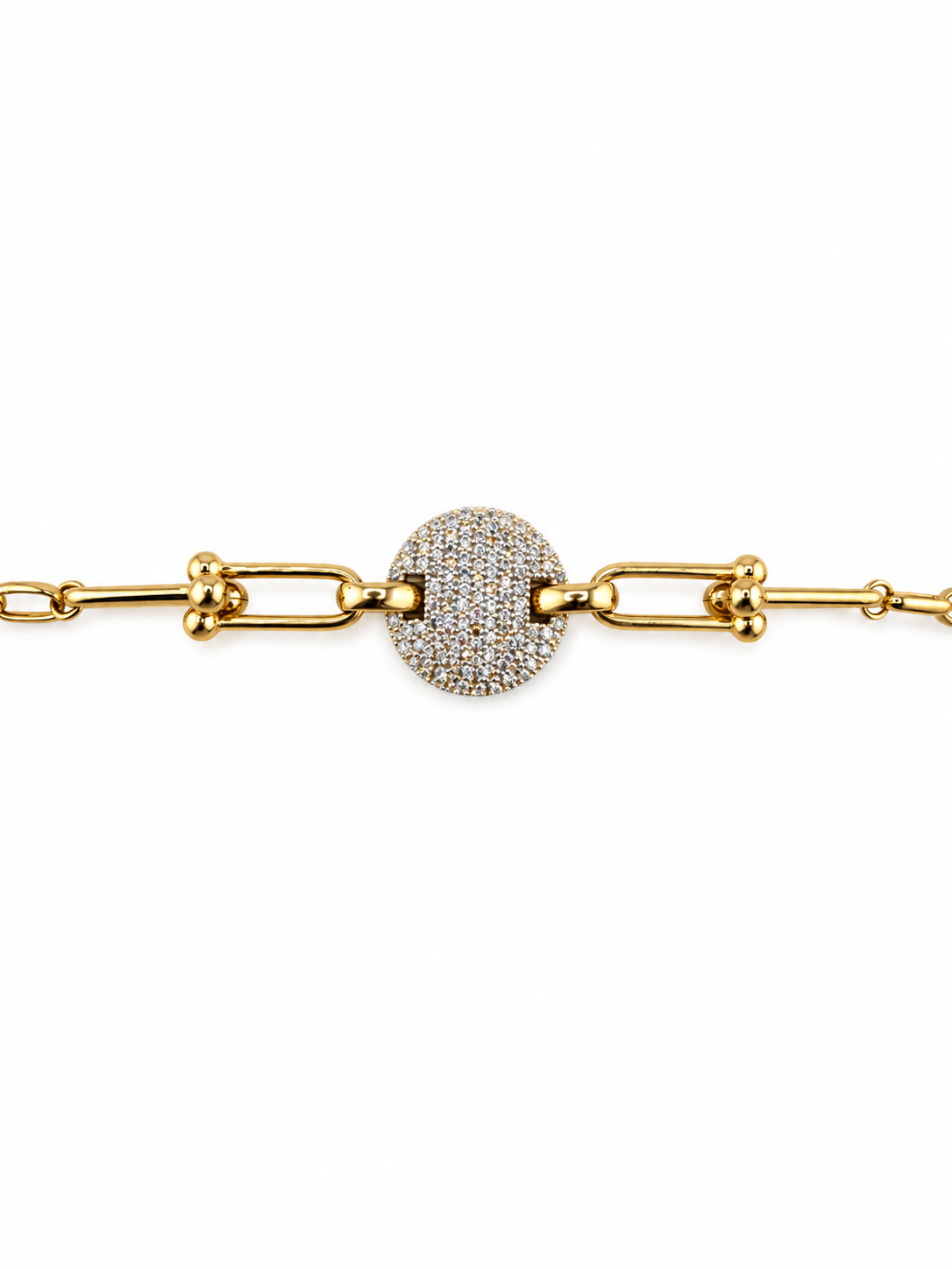 Bracelet maillons avec médaillon – Or 18K. 4.85g