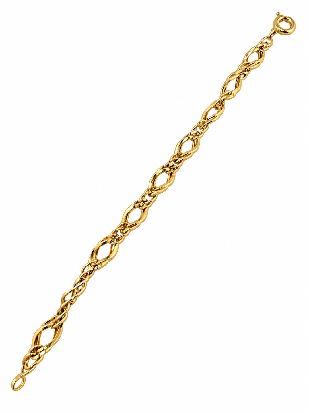 Bracelet à mailles alternées en or 18 carats. 4.22g