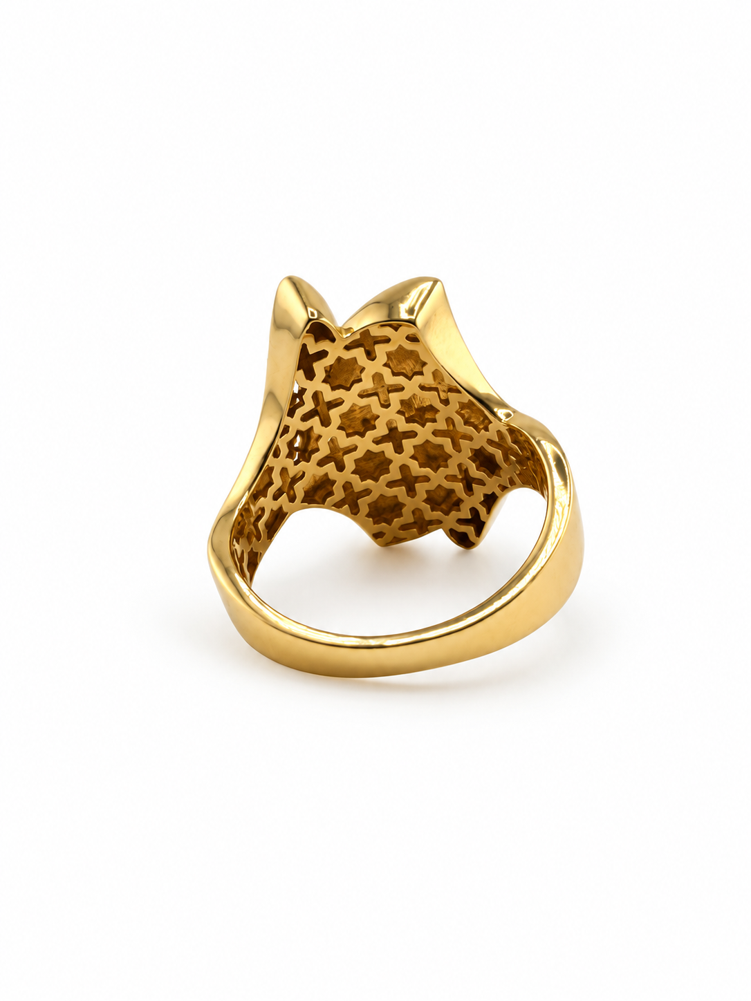 Bague architecturale en or 18 carats. 4.87g
