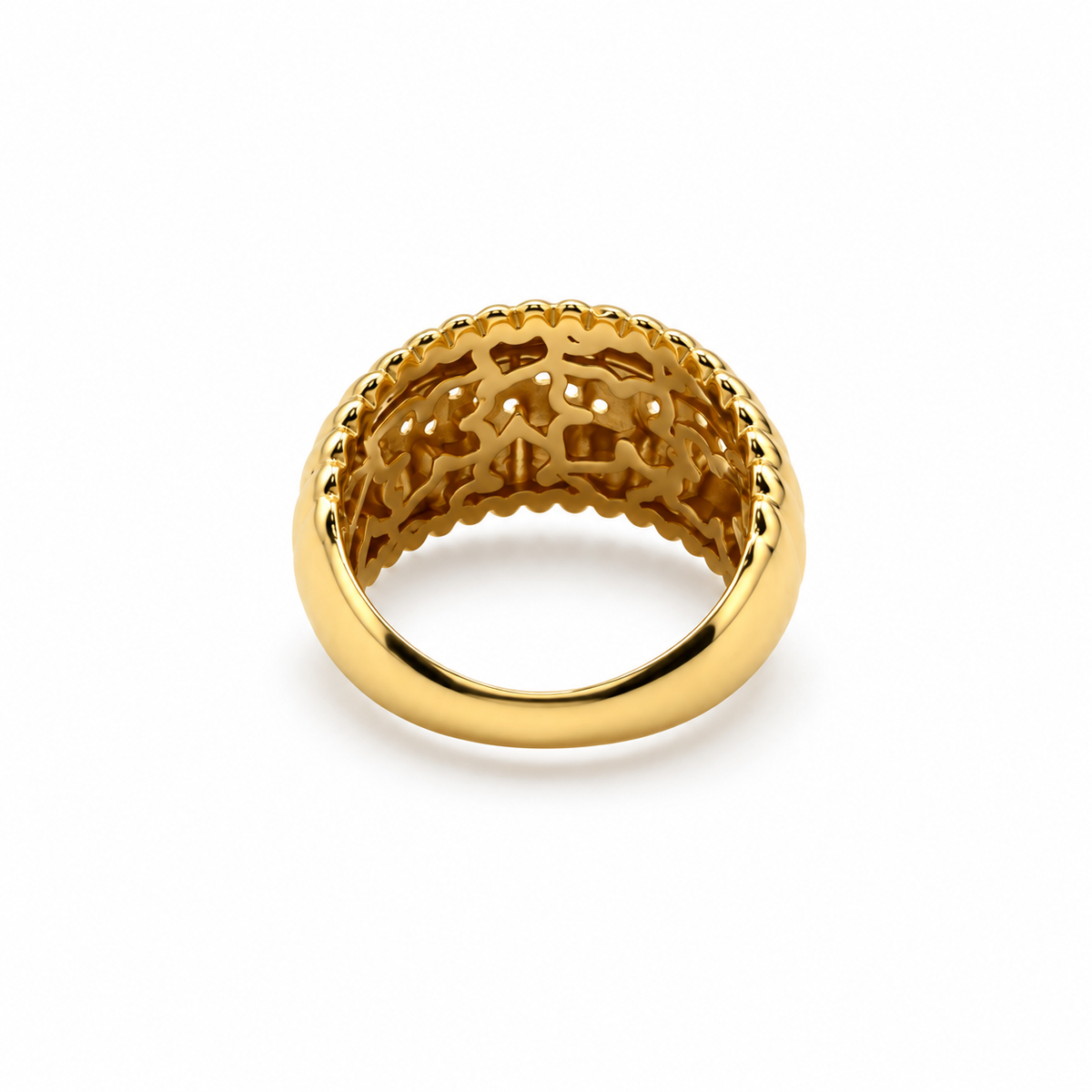 Bague Prestige en or 18 carats sertie de zircons. 4.69g