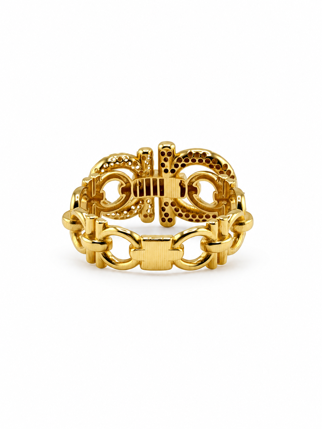 Bague Maillons Sculptés en Or 18K — 2,57 g