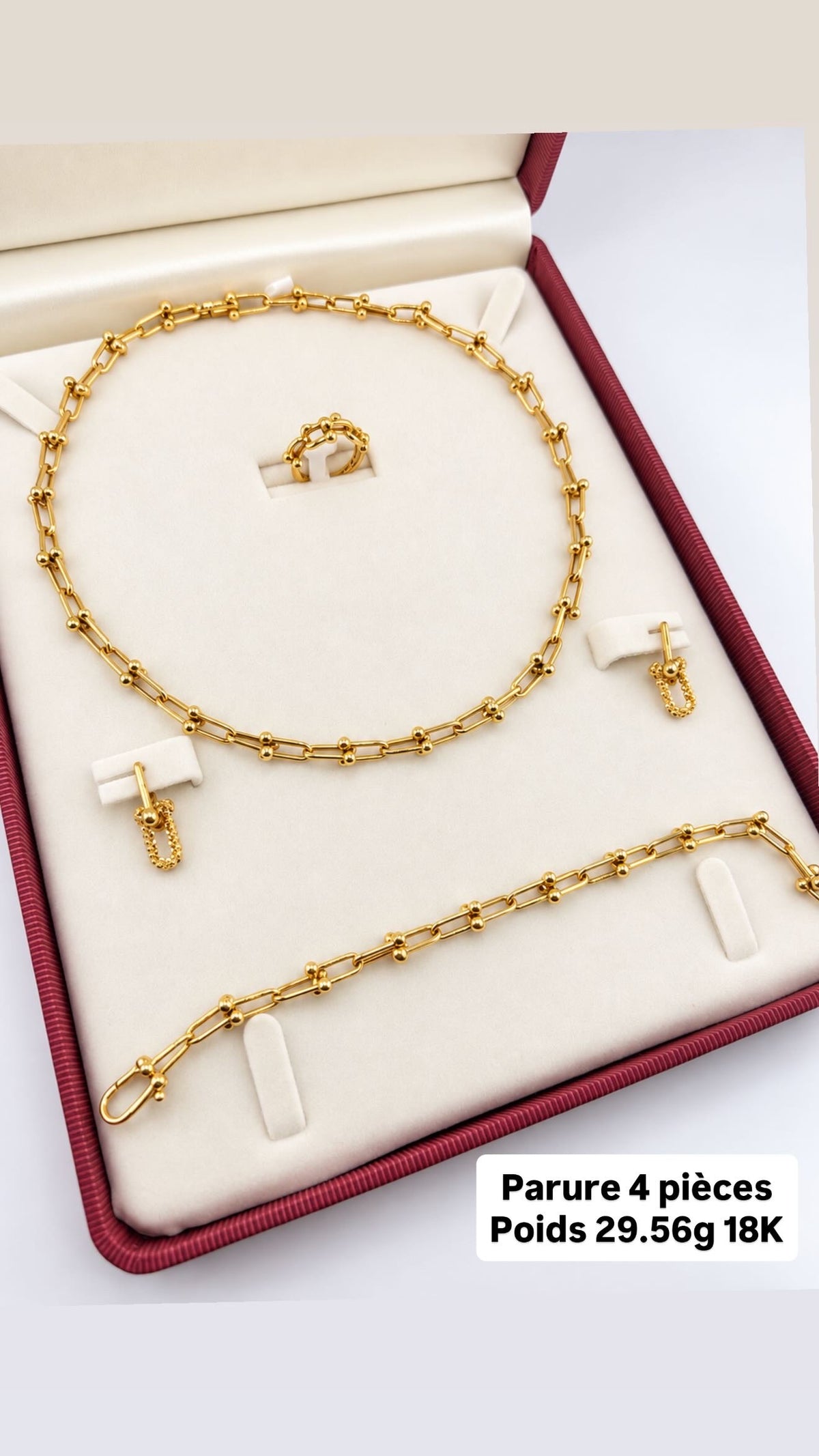 Parure Maille Trombone en Or 18 Carats — 29,56 g