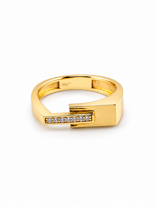 Bague Ruban Scintillant en Or 18K — 4,22 g
