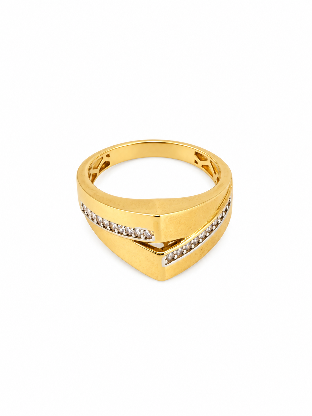 Bague V Éclatante en Or 18K — 4,24 g