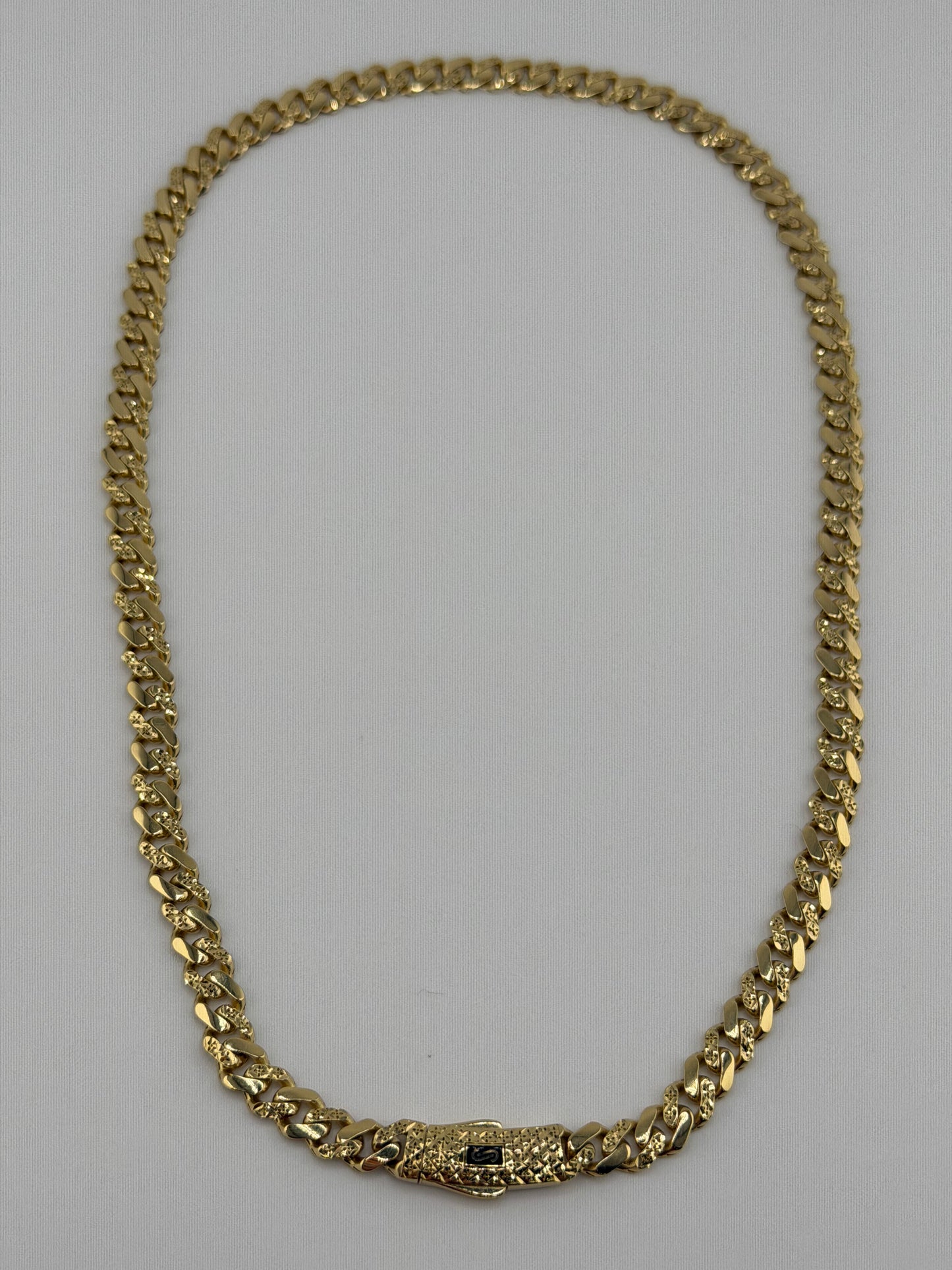 Collier Monaco Chain à coupe diamantée au laser en or 18K – 18,08 g