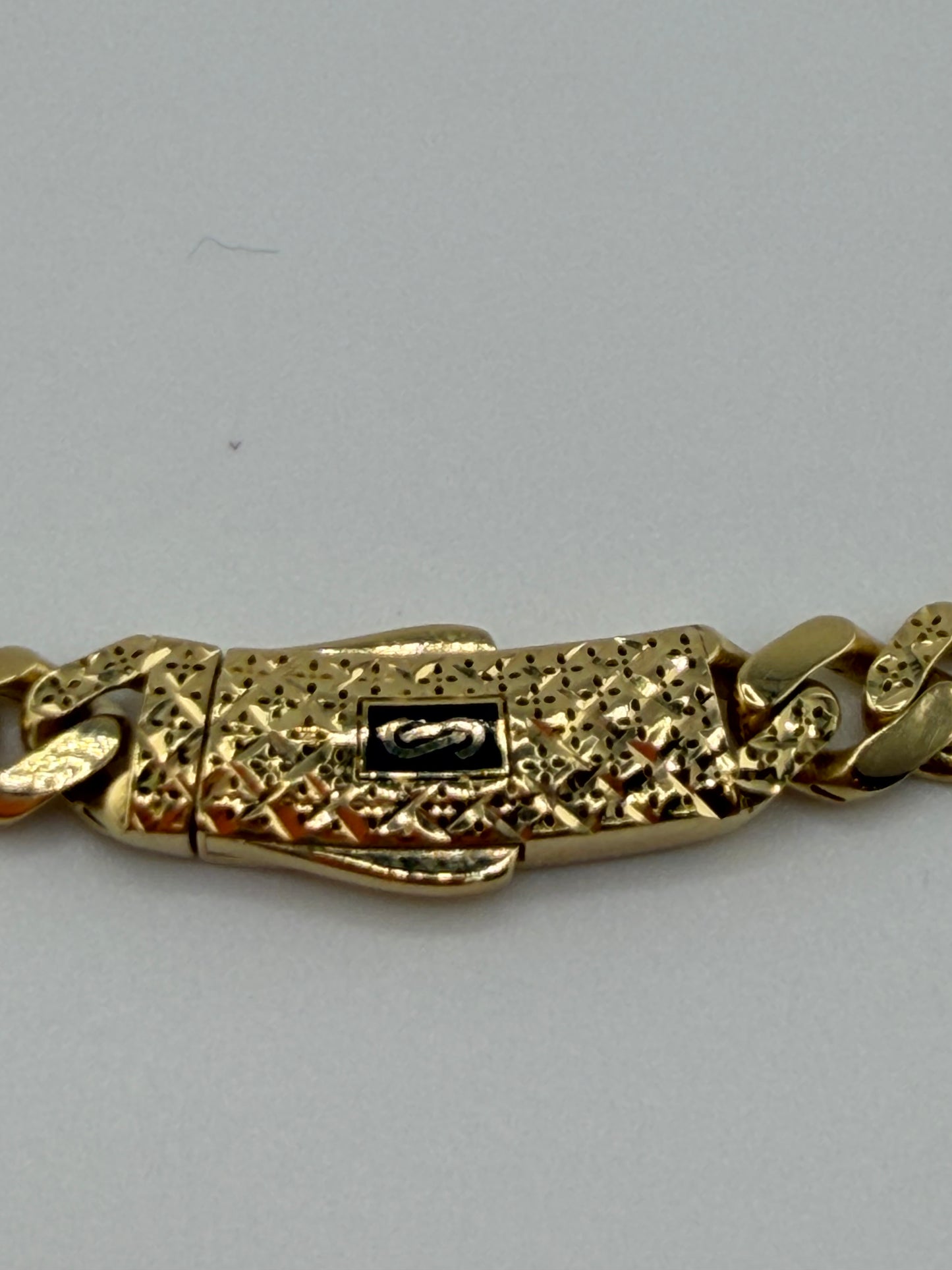 Collier Monaco Chain à coupe diamantée au laser en or 18K – 18,08 g