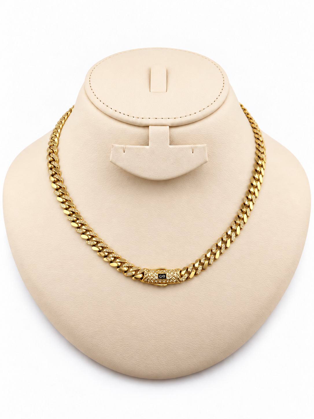 Collier Monaco Chain à coupe diamantée au laser en or 18K – 18,08 g