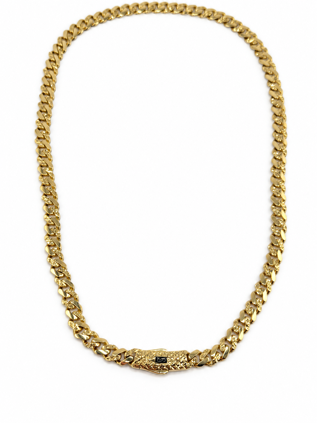 Collier Monaco Chain à coupe diamantée au laser en or 18K – 18,08 g