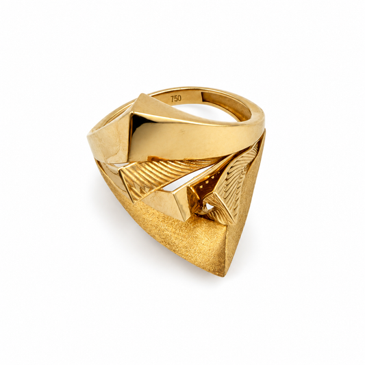 Bague géométrique en or 18K (750) – 2,77 g