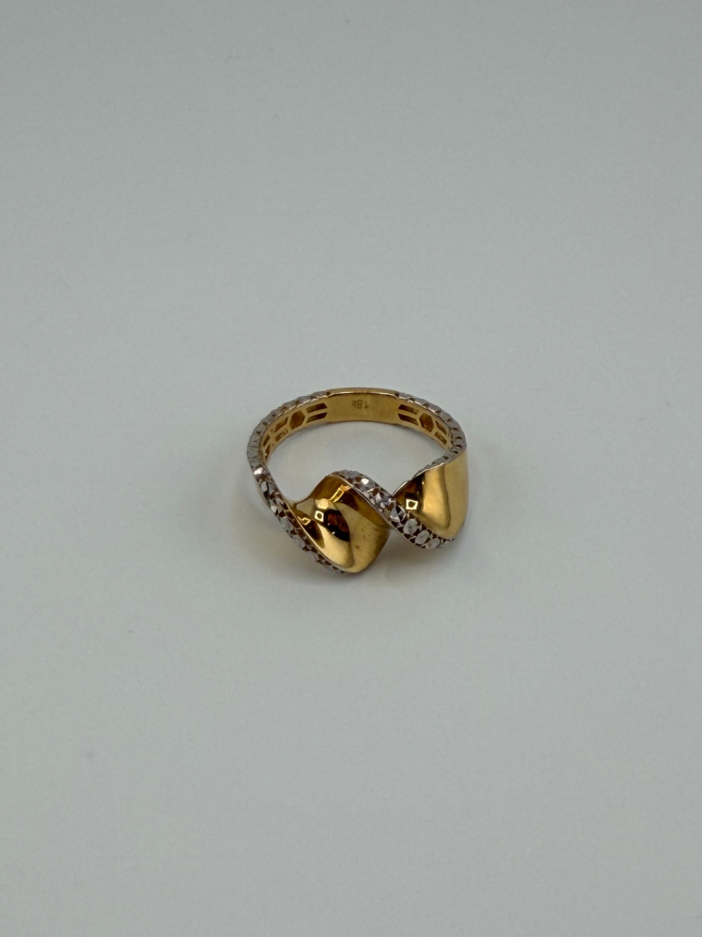 Bague deux tons en or 18 carats — 2,7 g