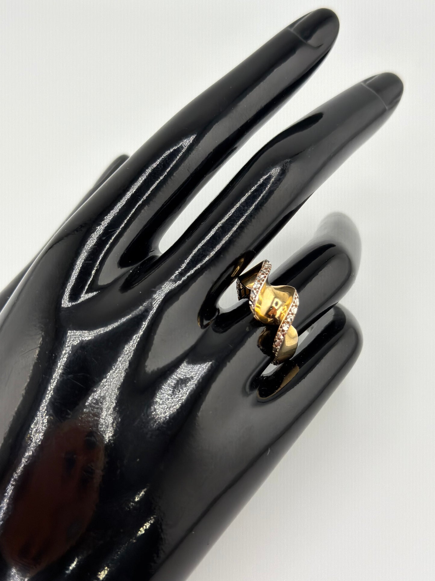 Bague deux tons en or 18 carats — 2,7 g