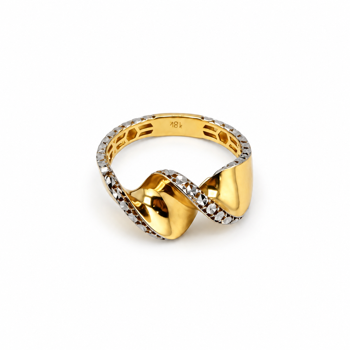Bague deux tons en or 18 carats — 2,7 g