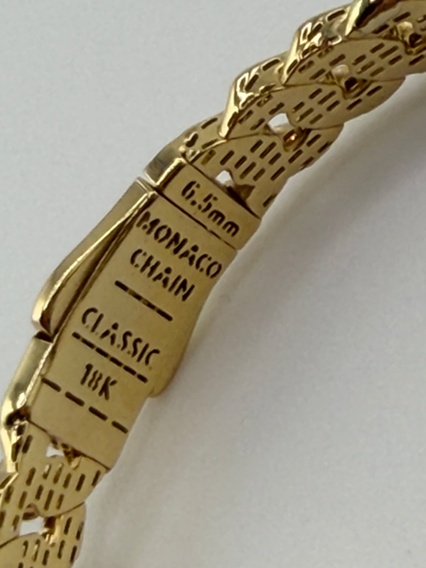 Bracelet maille cubaine Monaco 18K – 12,5 g | 18 cm | 6,5 mm
