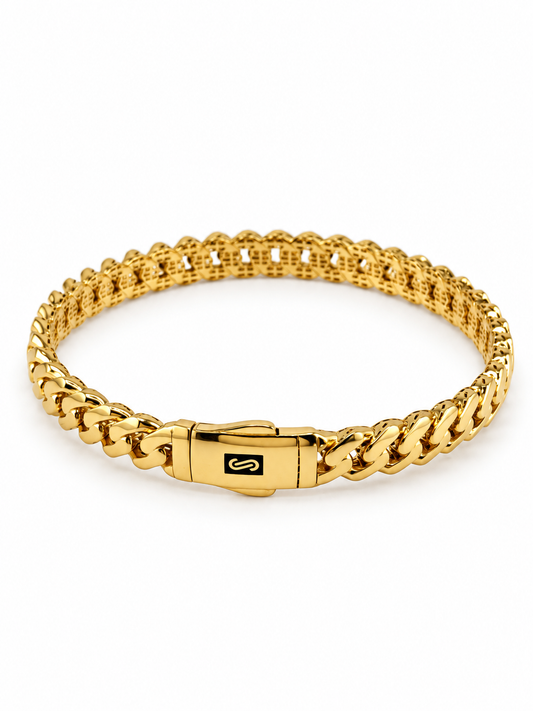 Bracelet maille cubaine Monaco 18K – 12,5 g | 18 cm | 6,5 mm