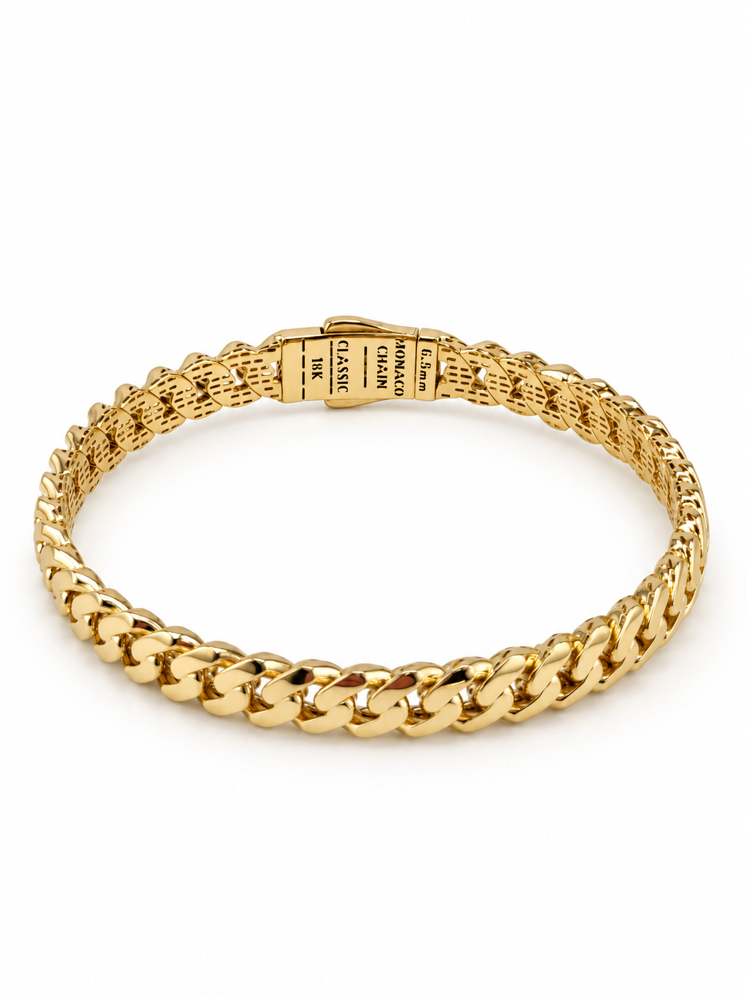 Bracelet maille cubaine Monaco 18K – 12,5 g | 18 cm | 6,5 mm