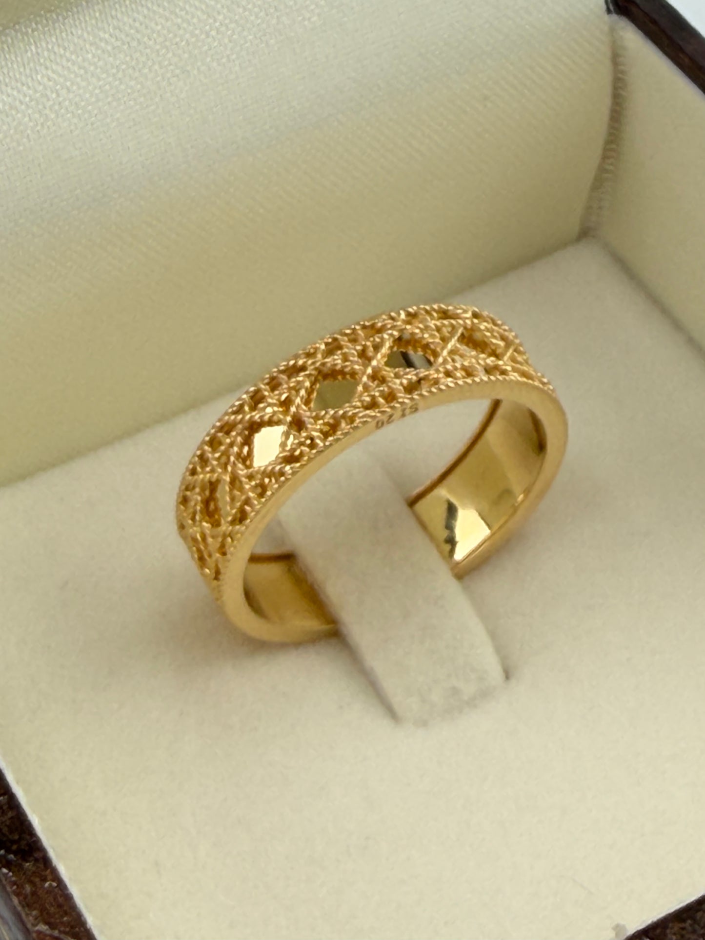 Bague large effet miroir en or 18K – 3,4 g