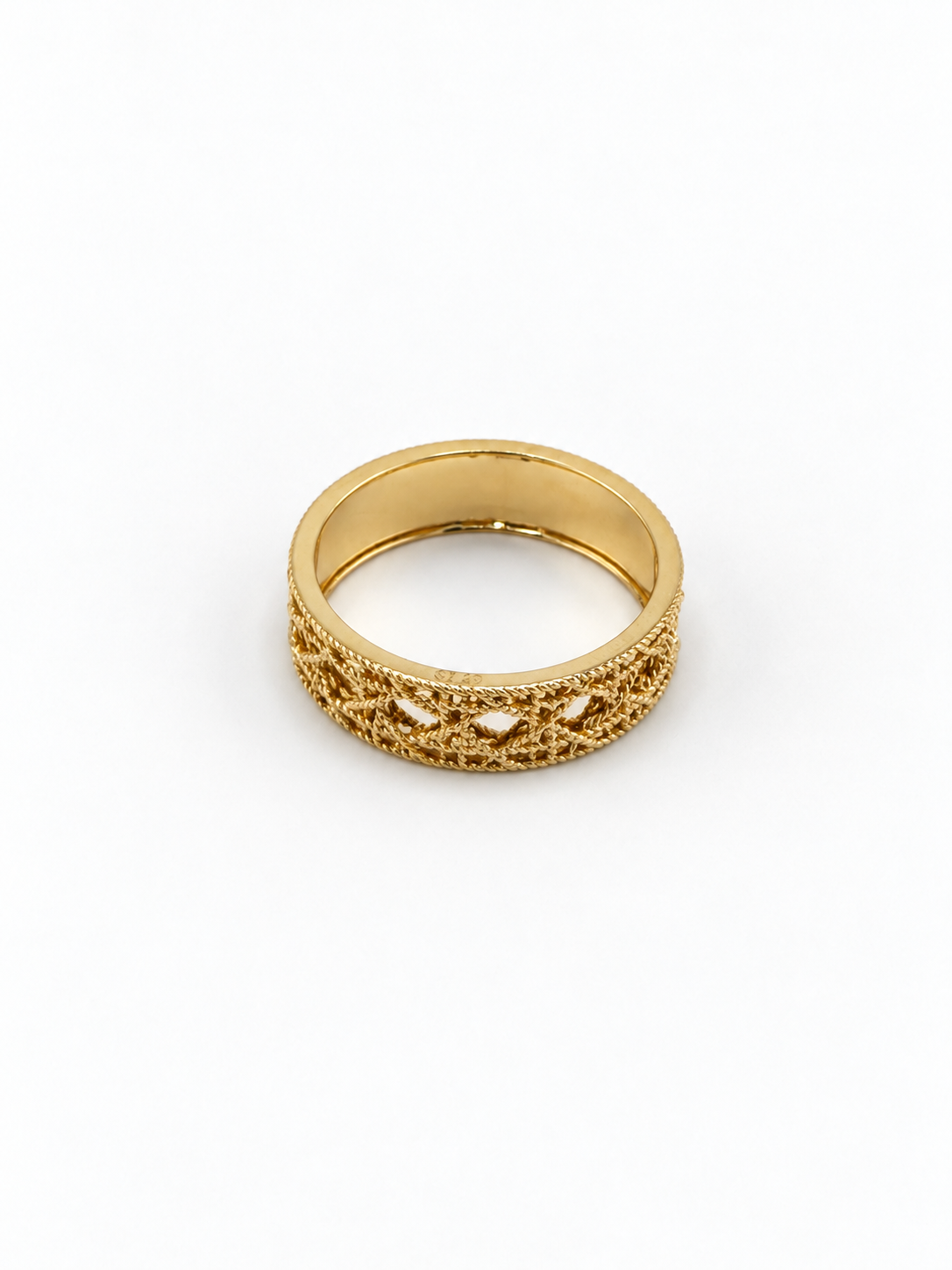 Bague large effet miroir en or 18K – 3,4 g