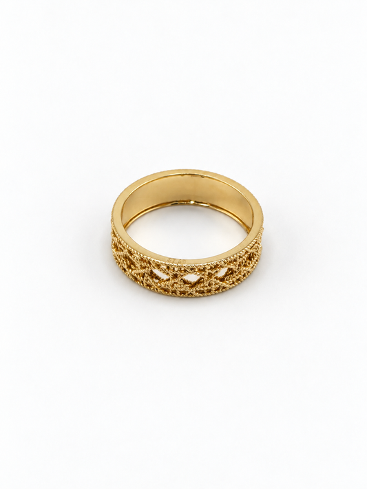 Bague large effet miroir en or 18K – 3,4 g