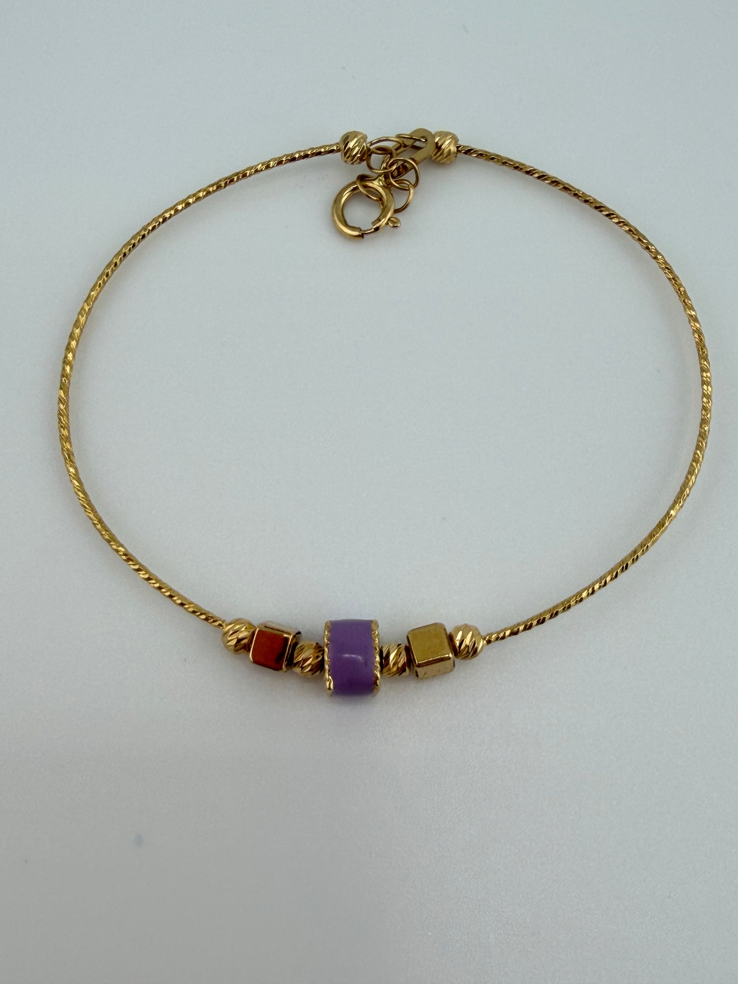 Bracelet Bébé Or Perles violet