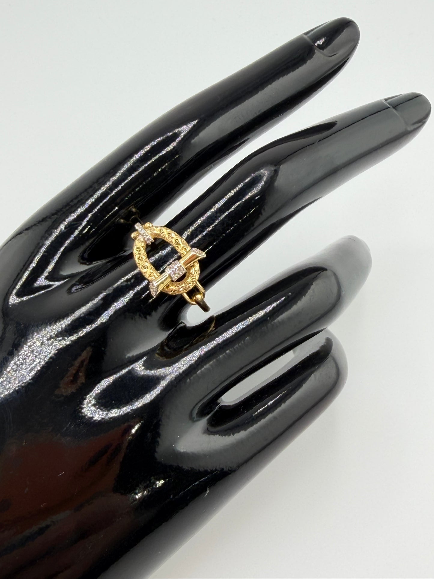 Bague en or jaune avec zircon – Taille 9
