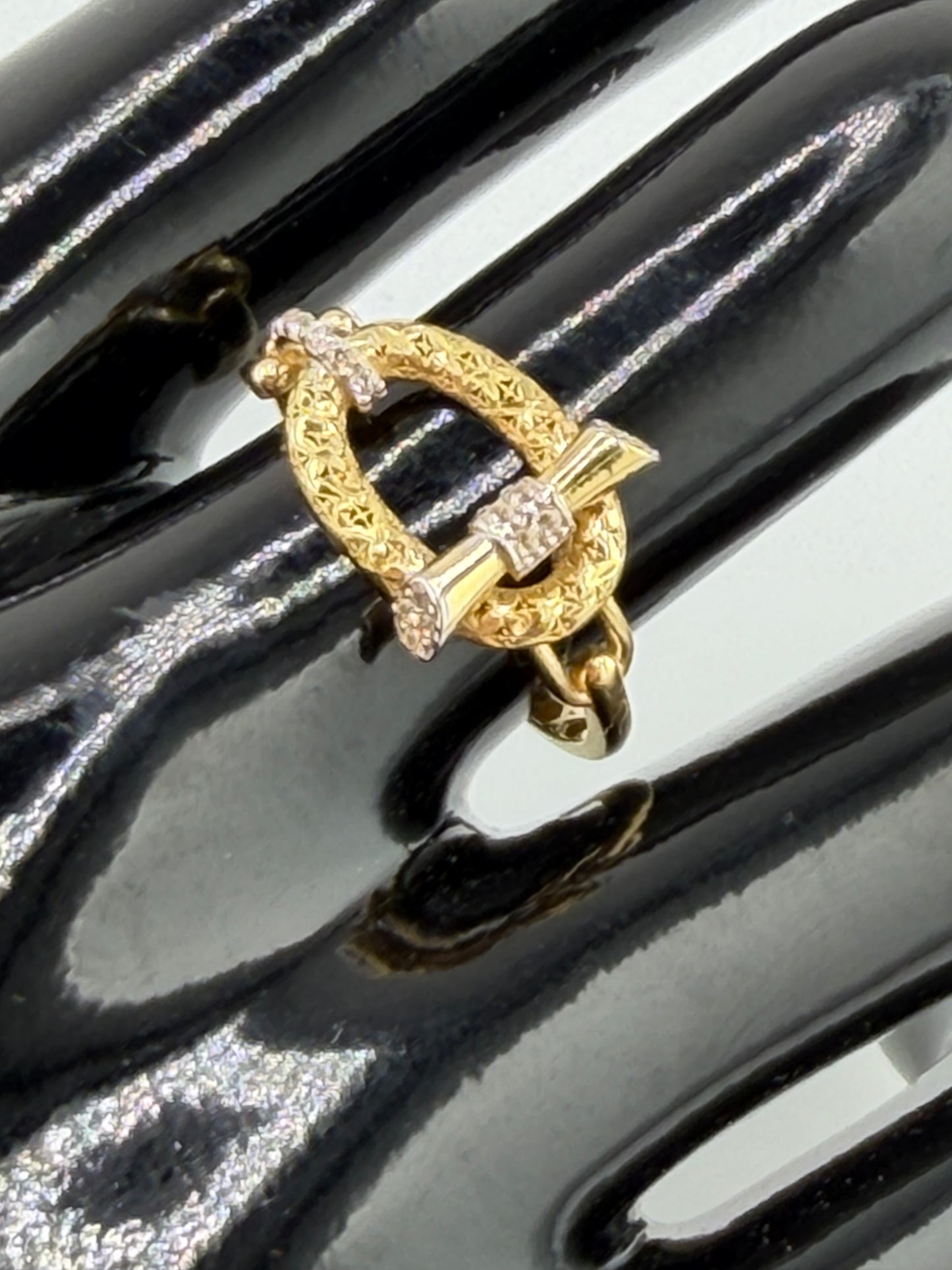 Bague en or jaune avec zircon – Taille 9